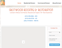 Tablet Screenshot of crestwoodroofing.com